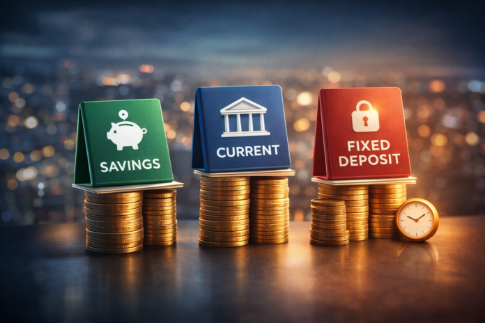 Learn About the Different Kinds of Bank Accounts, Like Savings, Current, and Fixed Accounts