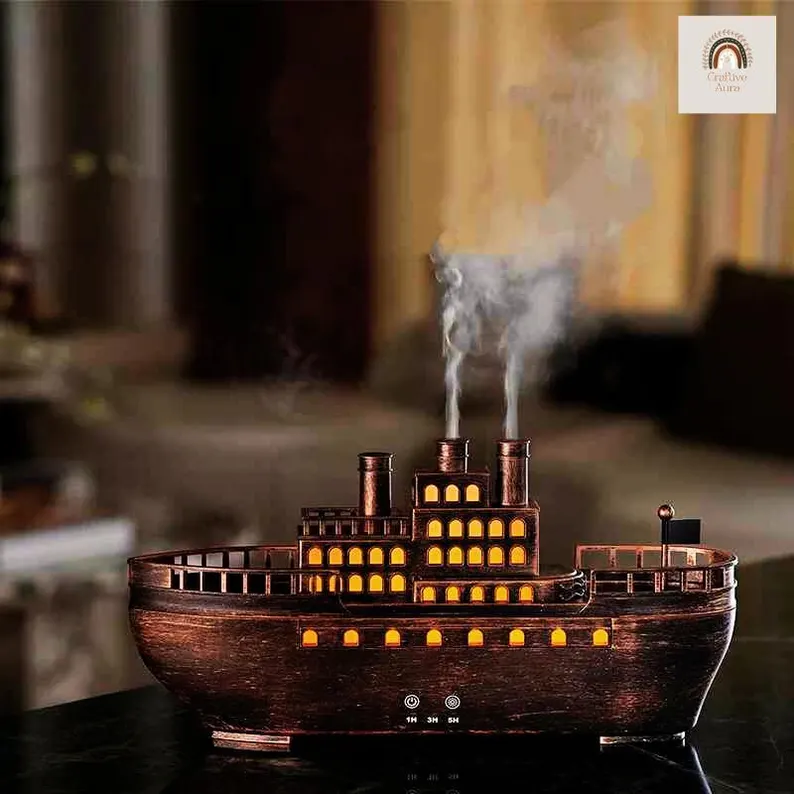 Pirate Ship Aroma Diffuser – USB Humidifier with LED Light & Remote - Image 13