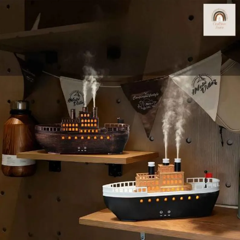 Pirate Ship Aroma Diffuser – USB Humidifier with LED Light & Remote - Image 12
