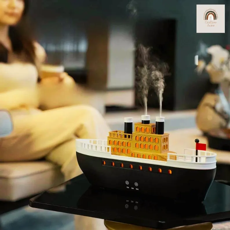 Pirate Ship Aroma Diffuser – USB Humidifier with LED Light & Remote - Image 11